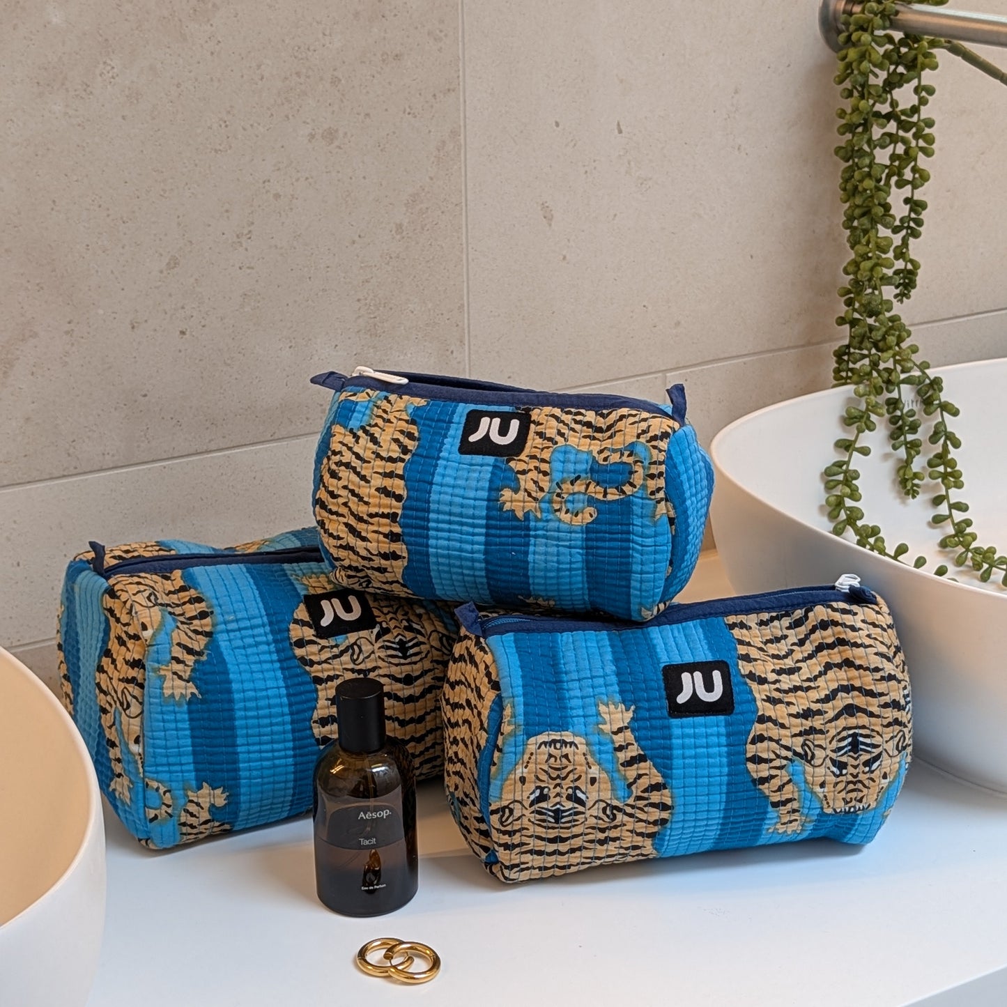 Kulturtaschen 3er-Set Blue Tiger