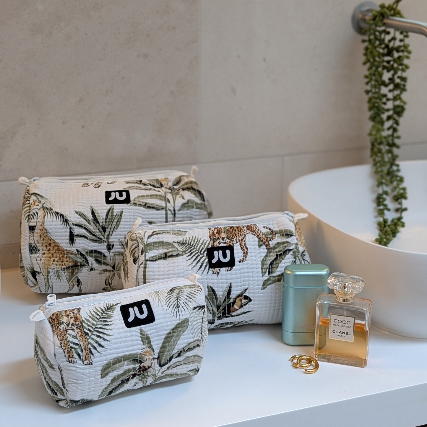 Kulturtaschen 3er-Set White Jungle